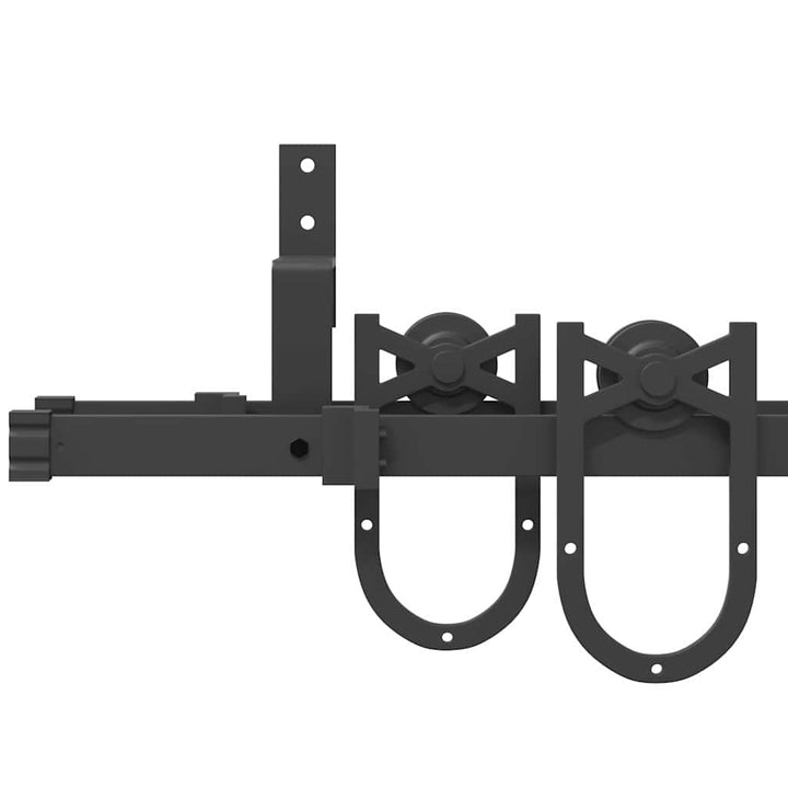 Set Feronerie Pentru Uși Glisante, Negru, 400 Cm, Oțel