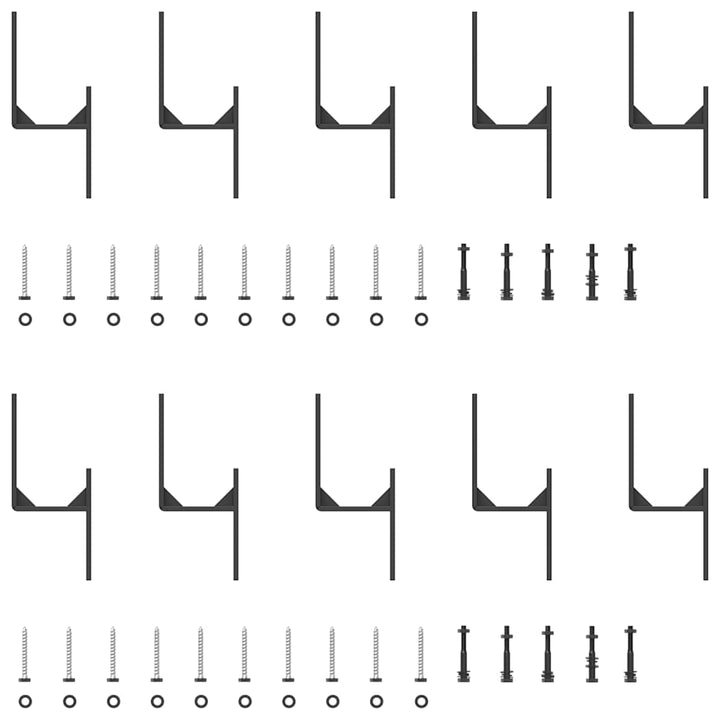 Set Feronerie Pentru Uși Glisante, Negru, 400 Cm, Oțel