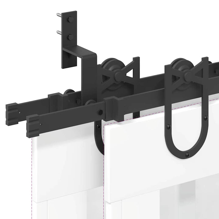 Set Feronerie Pentru Uși Glisante, Negru, 400 Cm, Oțel