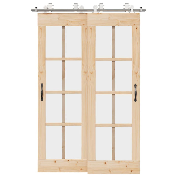 Set Piese Pentru Ușă Glisantă, Argintiu, Oțel Inoxidabil