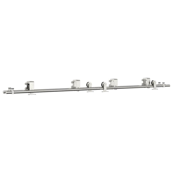 Set Piese Pentru Ușă Glisantă, Argintiu, 200 Cm Oțel Inoxidabil