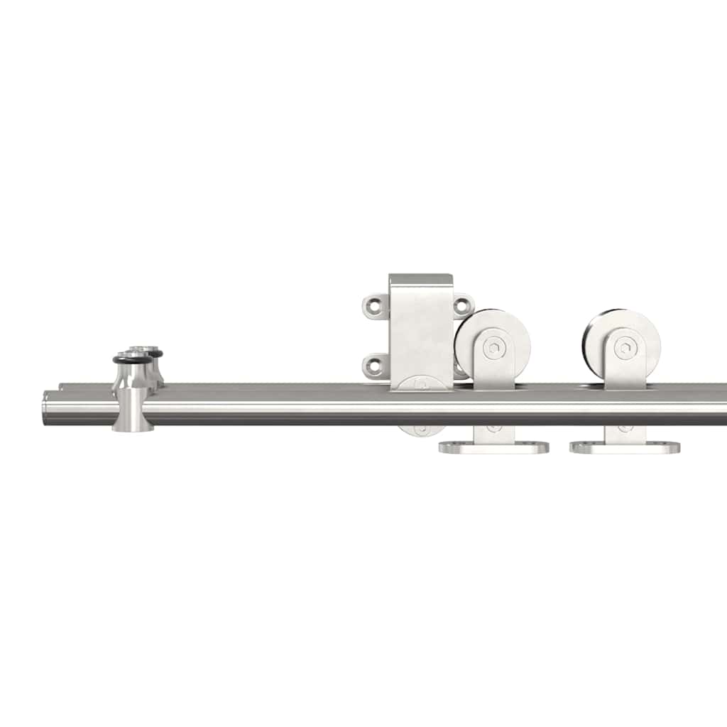 Set Piese Pentru Ușă Glisantă, Argintiu, 200 Cm Oțel Inoxidabil