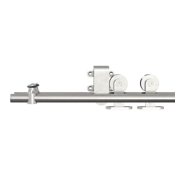 Set Piese Pentru Ușă Glisantă, Argintiu, 200 Cm Oțel Inoxidabil