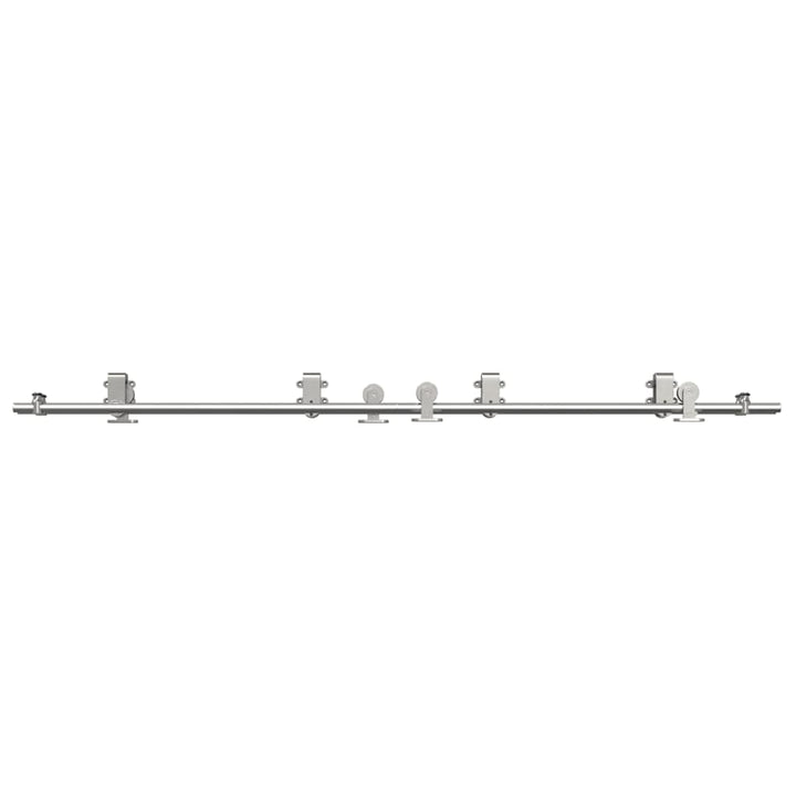 Set Piese Pentru Ușă Glisantă, Argintiu, 200 Cm Oțel Inoxidabil