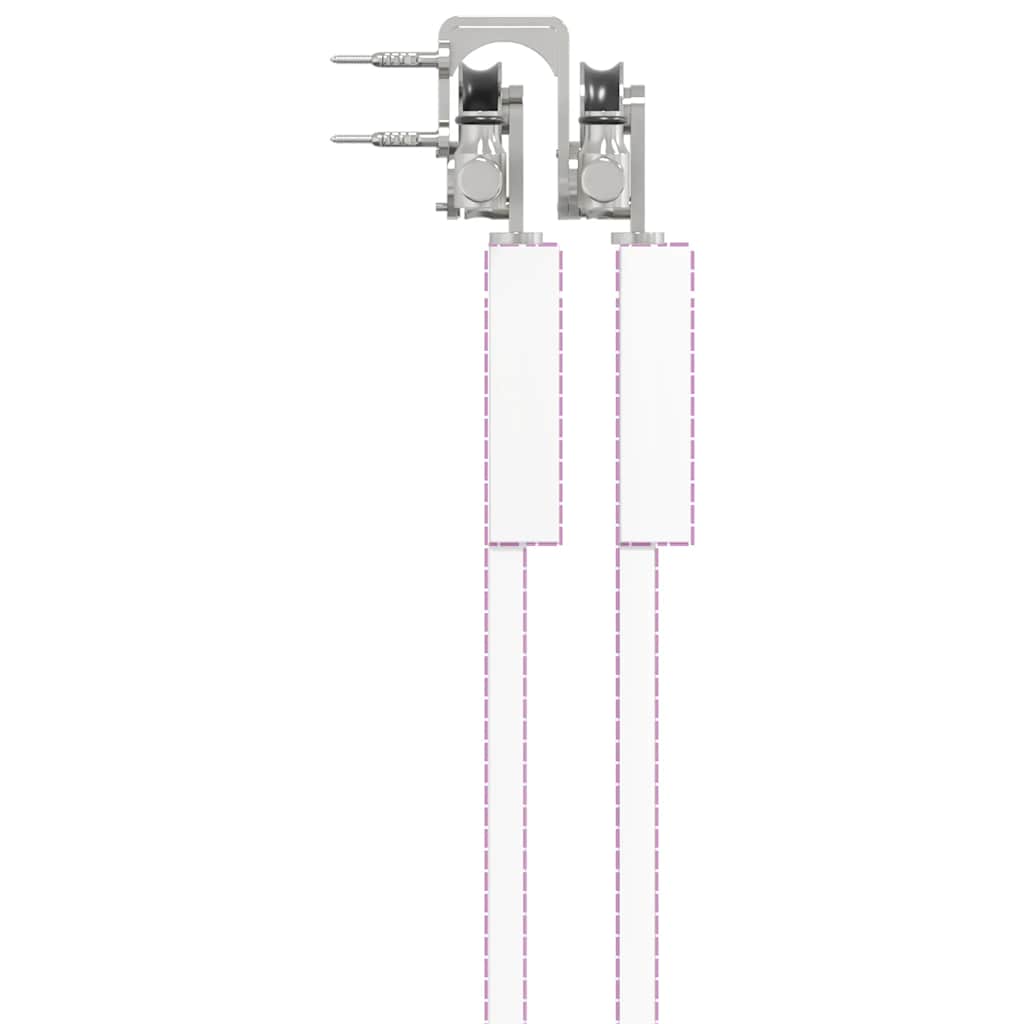Set Piese Pentru Ușă Glisantă, Argintiu, 200 Cm Oțel Inoxidabil