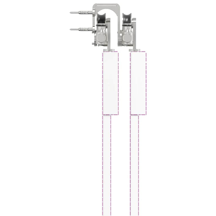 Set Piese Pentru Ușă Glisantă, Argintiu, 200 Cm Oțel Inoxidabil