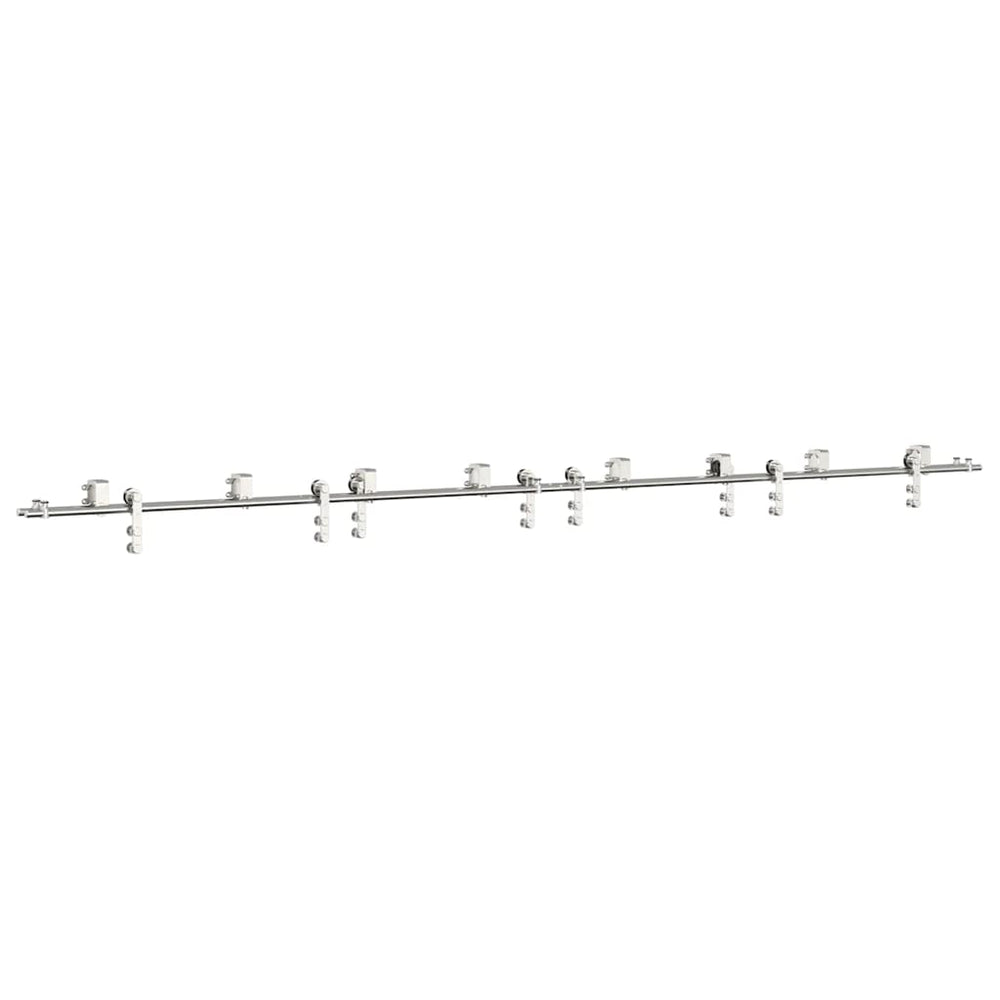Set Piese Pentru Ușă Glisantă, Argintiu, 400 Cm Oțel Inoxidabil