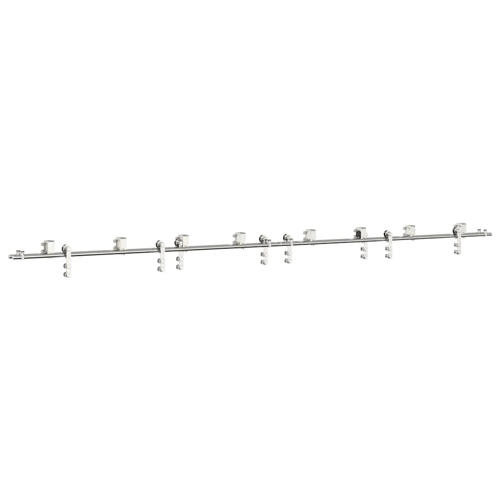 Set Piese Pentru Ușă Glisantă, Argintiu, 400 Cm Oțel Inoxidabil