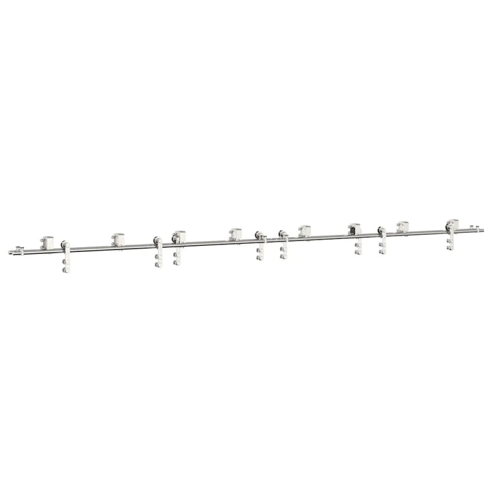 Set Piese Pentru Ușă Glisantă, Argintiu, 400 Cm Oțel Inoxidabil