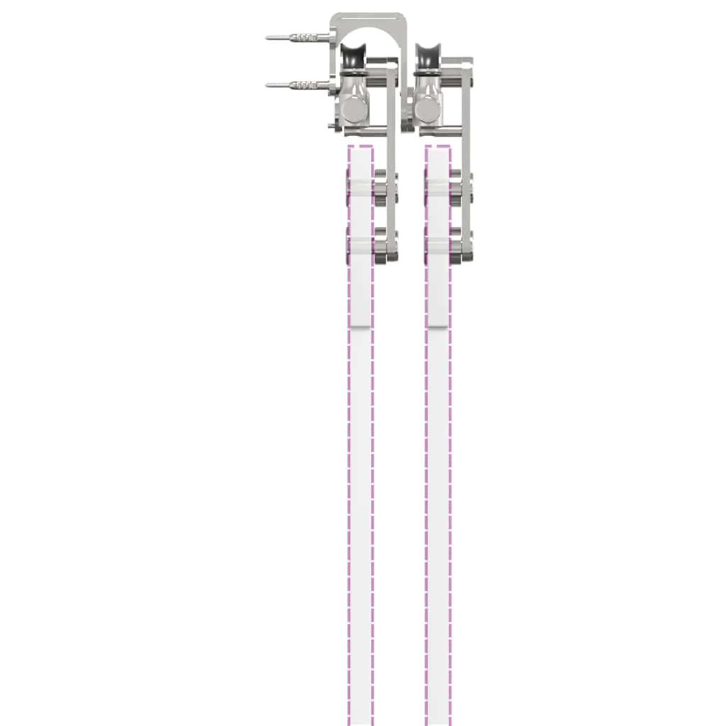 Set Piese Pentru Ușă Glisantă, Argintiu, 400 Cm Oțel Inoxidabil