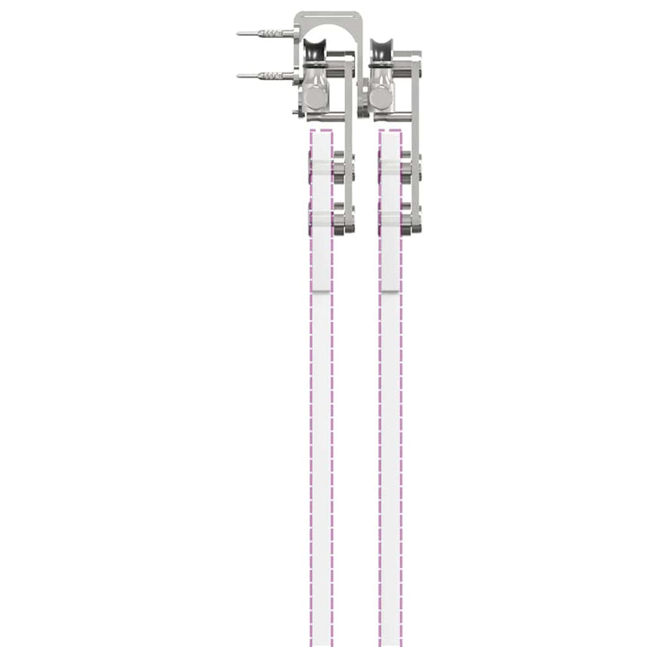 Set Piese Pentru Ușă Glisantă, Argintiu, 400 Cm Oțel Inoxidabil
