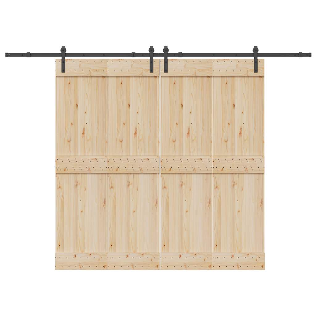 Set Feronerie Pentru Uși Glisante, Negru, 427 Cm, Oțel