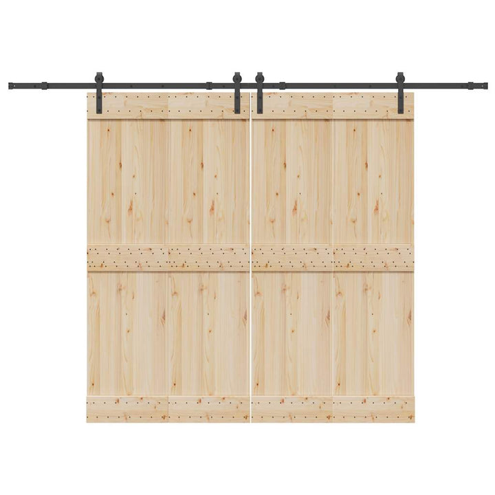 Set Feronerie Pentru Uși Glisante, Negru, 427 Cm, Oțel