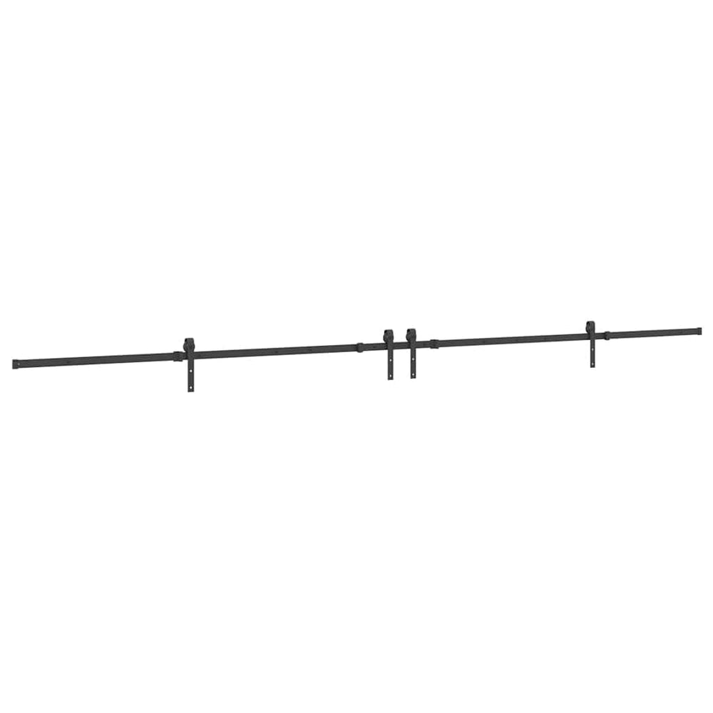 Set Feronerie Pentru Uși Glisante, Negru, 427 Cm, Oțel