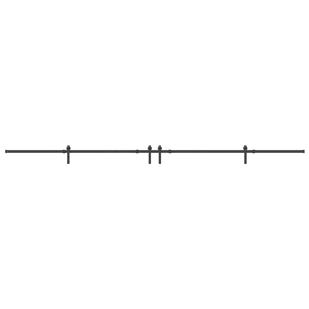 Set Feronerie Pentru Uși Glisante, Negru, 427 Cm, Oțel
