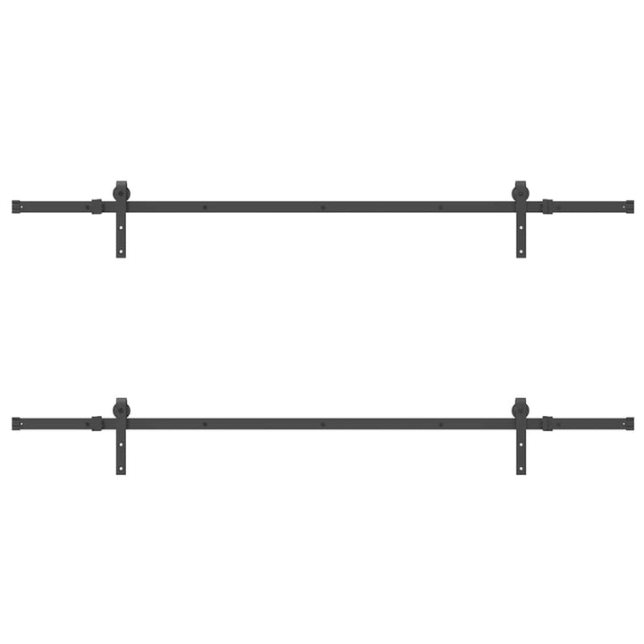 Set Feronerie Pentru Uși Glisante, Negru, 427 Cm, Oțel