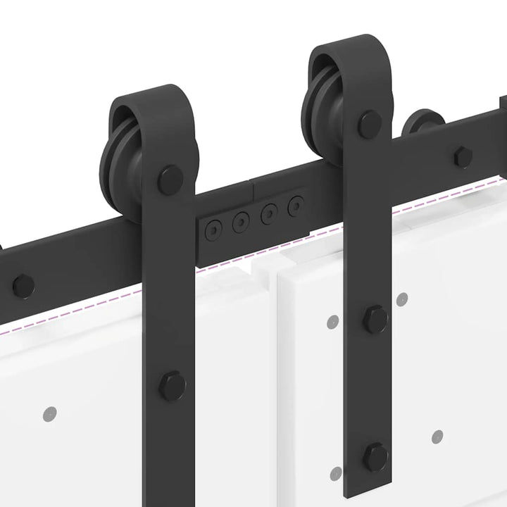 Set Feronerie Pentru Uși Glisante, Negru, 427 Cm, Oțel