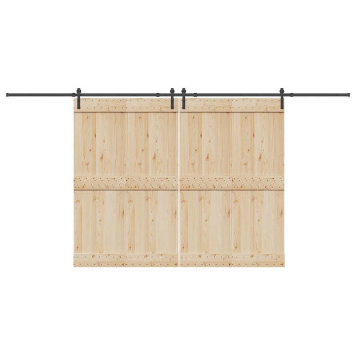 Set Feronerie Pentru Uși Glisante, Negru, 427 Cm, Oțel