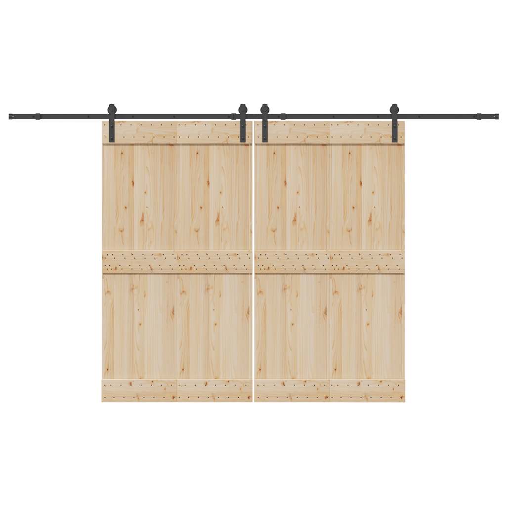 Set Feronerie Pentru Uși Glisante, Negru, 305 Cm, Oțel