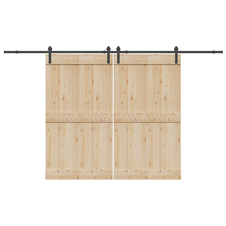 Set Feronerie Pentru Uși Glisante, Negru, 305 Cm, Oțel