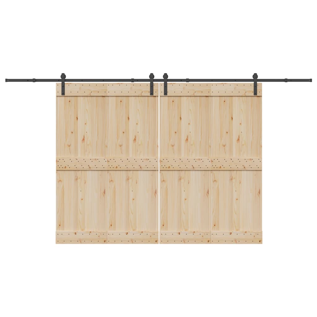 Set Feronerie Pentru Uși Glisante, Negru, 305 Cm, Oțel