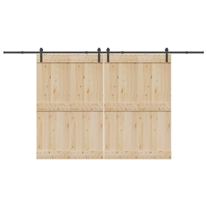 Set Feronerie Pentru Uși Glisante, Negru, 305 Cm, Oțel