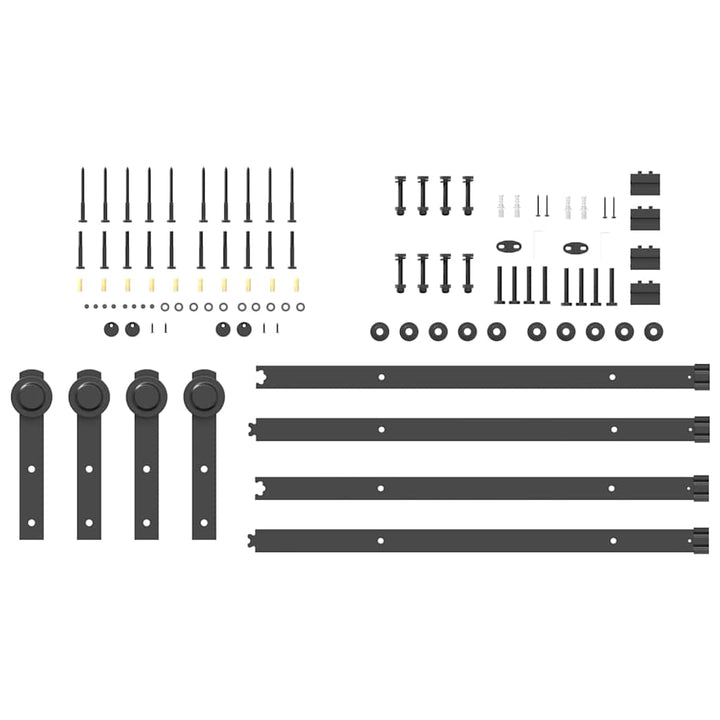 Set Feronerie Pentru Uși Glisante, Negru, 305 Cm, Oțel