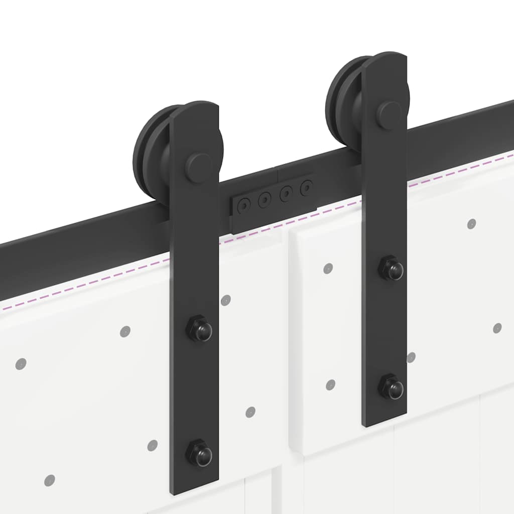 Set Feronerie Pentru Uși Glisante, Negru, 305 Cm, Oțel