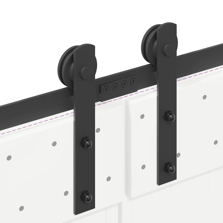 Set Feronerie Pentru Uși Glisante, Negru, 305 Cm, Oțel