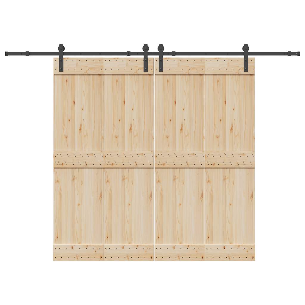 Set Feronerie Pentru Uși Glisante, Negru, 305 Cm, Oțel