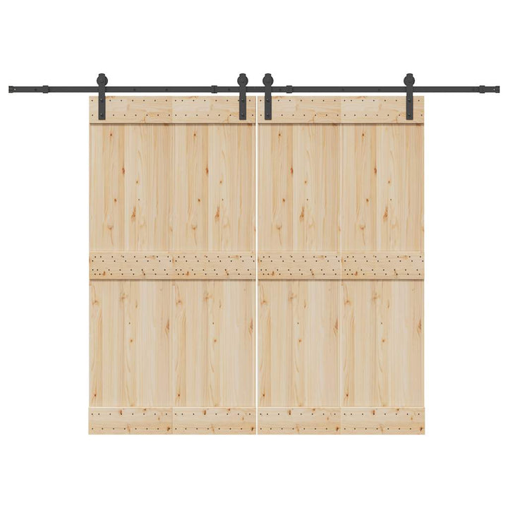 Set Feronerie Pentru Uși Glisante, Negru, 305 Cm, Oțel