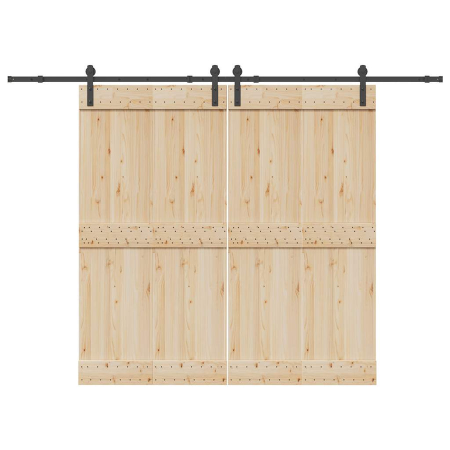 Set Feronerie Pentru Uși Glisante, Negru, 305 Cm, Oțel