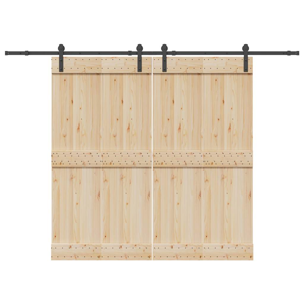 Set Feronerie Pentru Uși Glisante, Negru, 305 Cm, Oțel