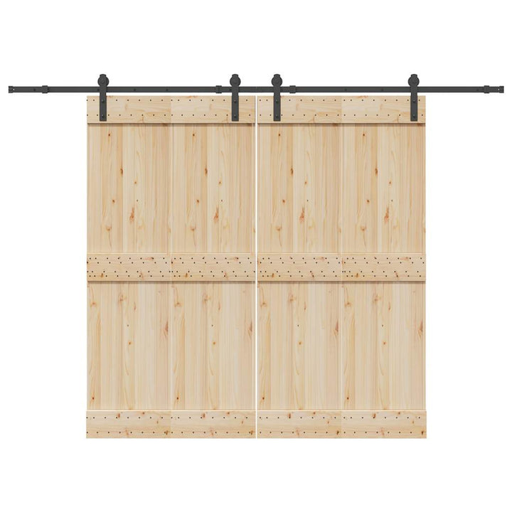 Set Feronerie Pentru Uși Glisante, Negru, 305 Cm, Oțel