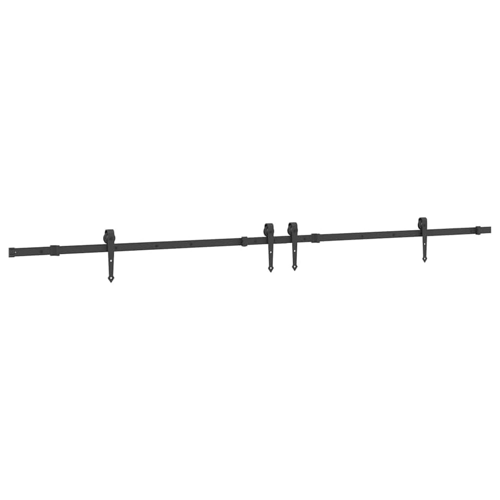 Set Feronerie Pentru Uși Glisante, Negru, 305 Cm, Oțel