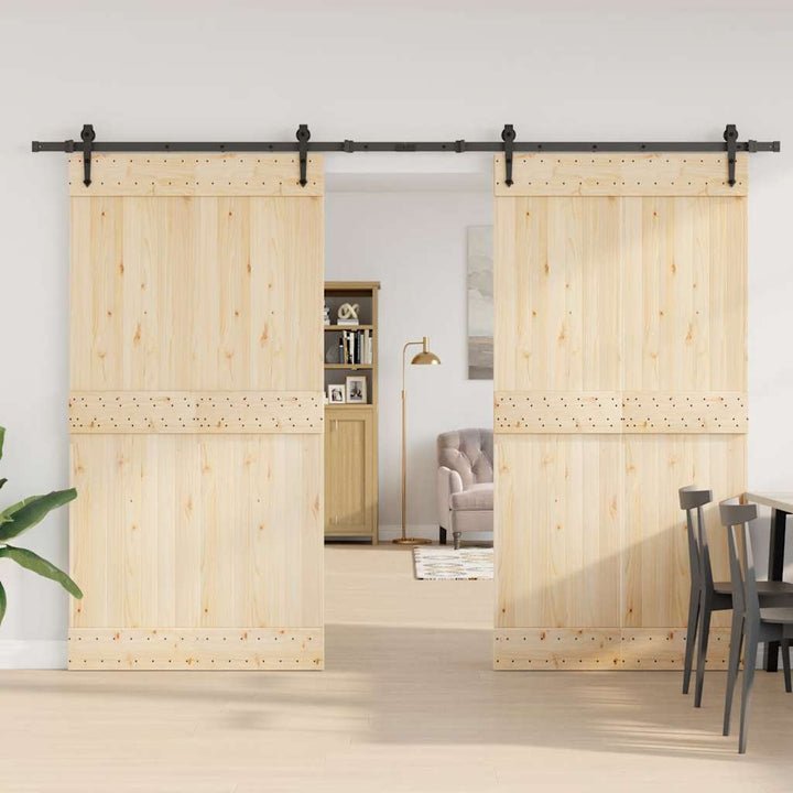 Set Feronerie Pentru Uși Glisante, Negru, 305 Cm, Oțel