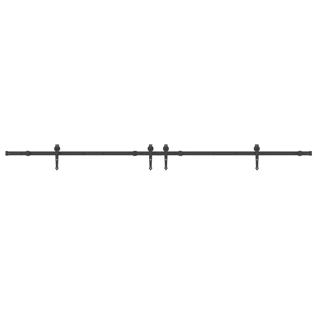 Set Feronerie Pentru Uși Glisante, Negru, 305 Cm, Oțel