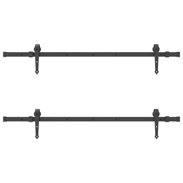 Set Feronerie Pentru Uși Glisante, Negru, 305 Cm, Oțel