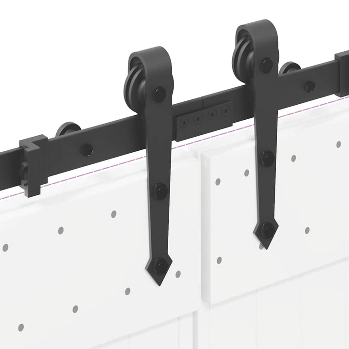 Set Feronerie Pentru Uși Glisante, Negru, 305 Cm, Oțel