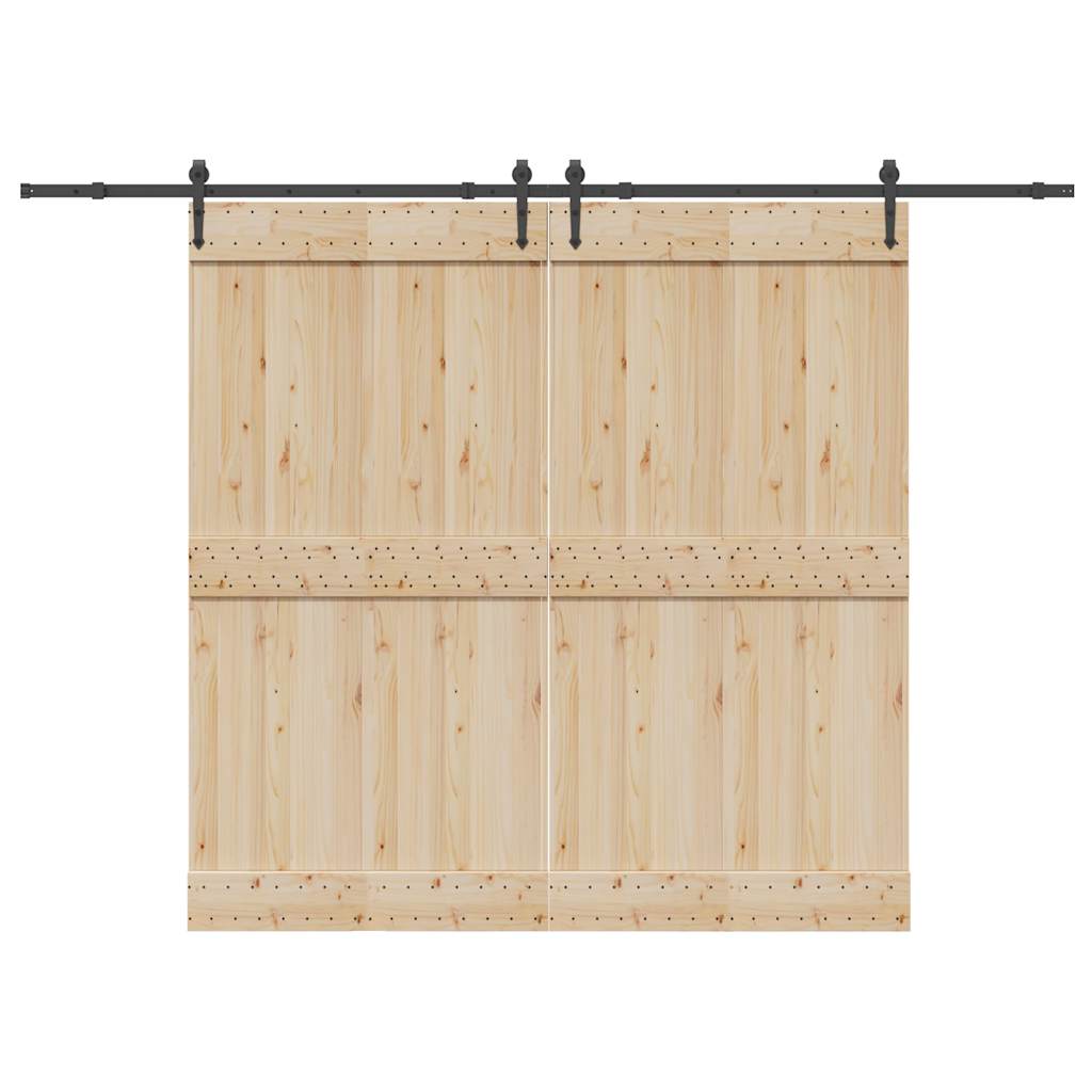 Set Feronerie Pentru Uși Glisante, Negru, 305 Cm, Oțel