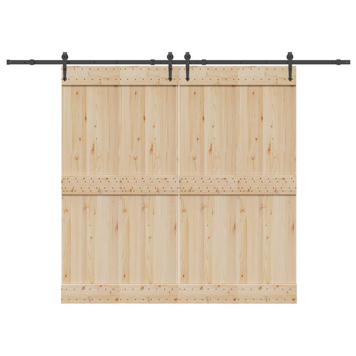 Set Feronerie Pentru Uși Glisante, Negru, 305 Cm, Oțel