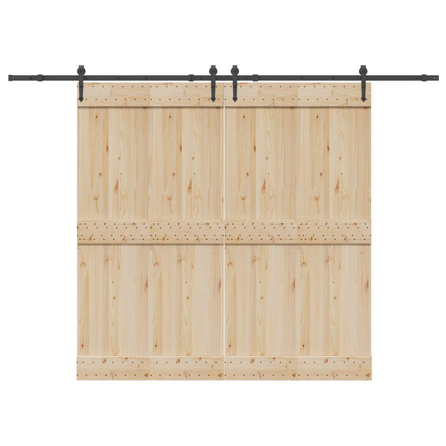Set Feronerie Pentru Uși Glisante, Negru, 305 Cm, Oțel