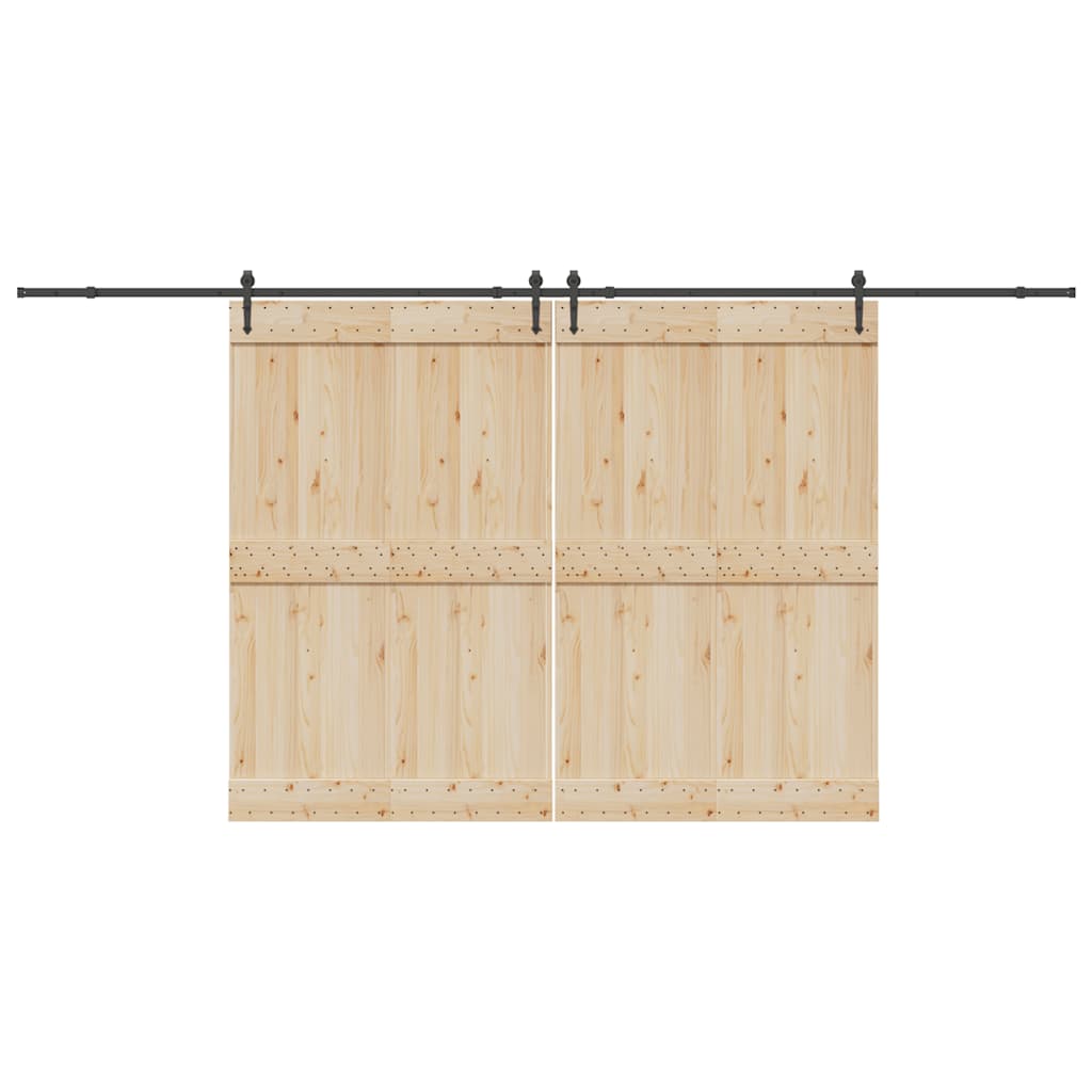 Set Feronerie Pentru Uși Glisante, Negru, 305 Cm, Oțel