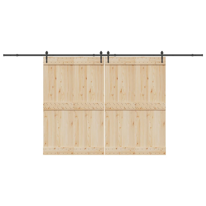 Set Feronerie Pentru Uși Glisante, Negru, 305 Cm, Oțel