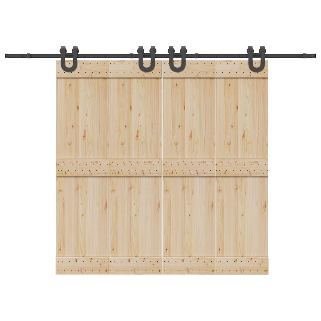 Set Feronerie Pentru Uși Glisante, Negru, 400 Cm, Oțel