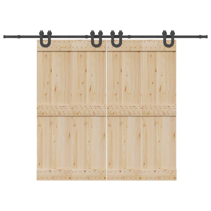 Set Feronerie Pentru Uși Glisante, Negru, 400 Cm, Oțel
