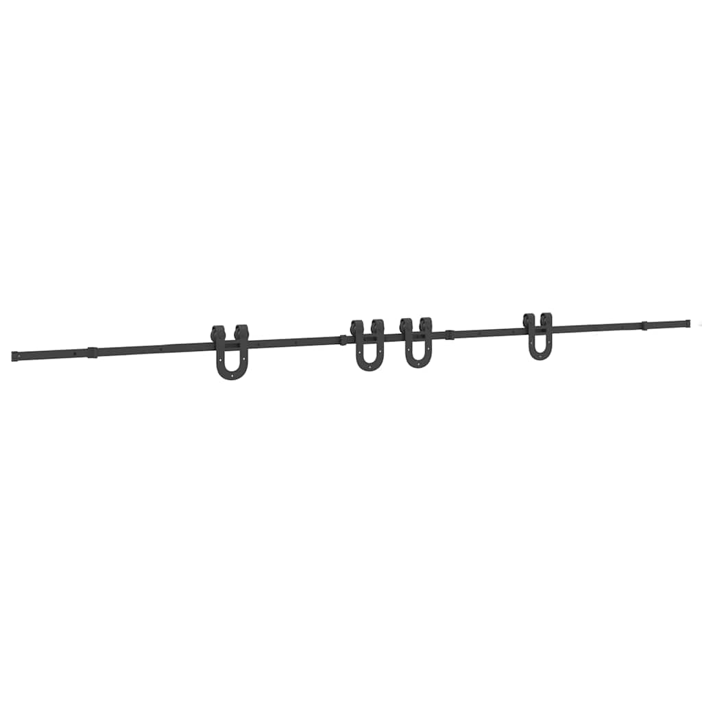 Set Feronerie Pentru Uși Glisante, Negru, 400 Cm, Oțel