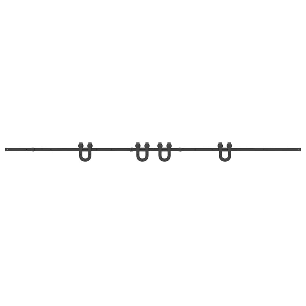 Set Feronerie Pentru Uși Glisante, Negru, 400 Cm, Oțel