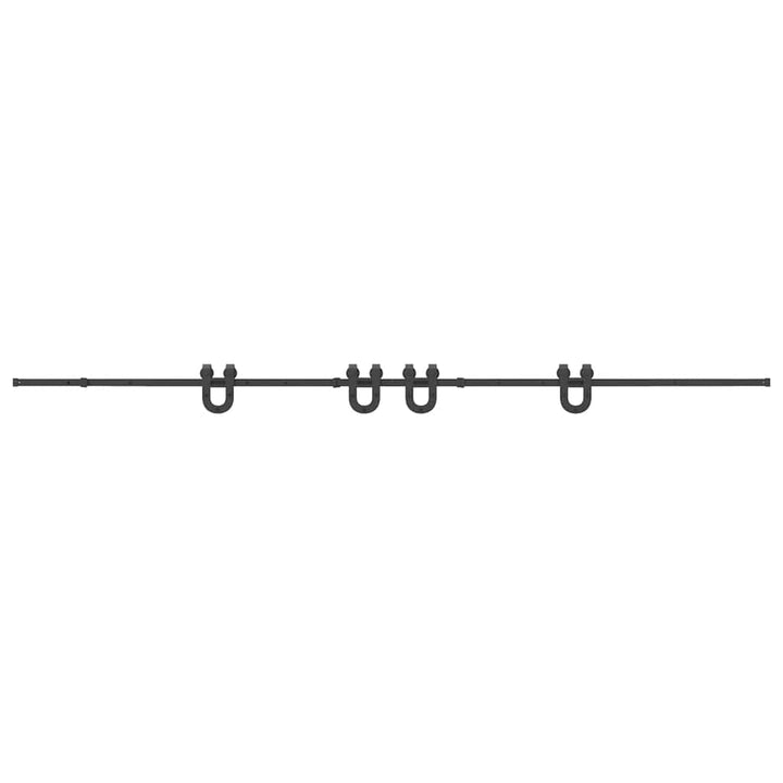 Set Feronerie Pentru Uși Glisante, Negru, 400 Cm, Oțel