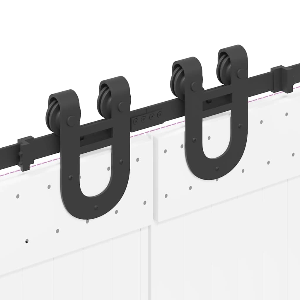 Set Feronerie Pentru Uși Glisante, Negru, 400 Cm, Oțel